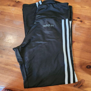 Women's Adidas Black & White Stripe Climalite Leggings S